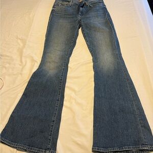 MOTHER Weekender Flare Jeans in Classic Blue